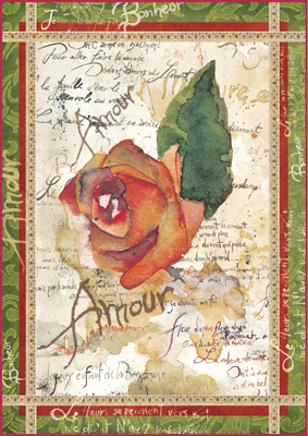 Рисовая бумага для декупажа Stamperia DFSA4038 Розы и поэзия, формат А4
